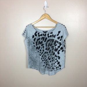 Rock & Republic Stud Embellished Cheetah T-shirt